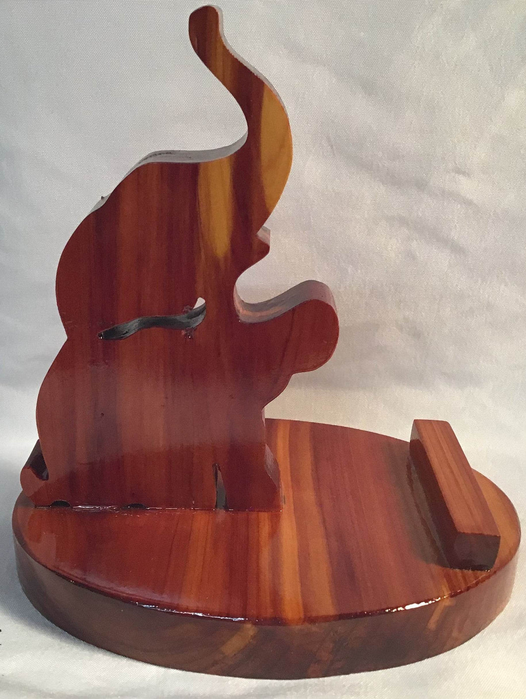 Sitting Elephant Cell Phone Stand - Seal Woodworks 