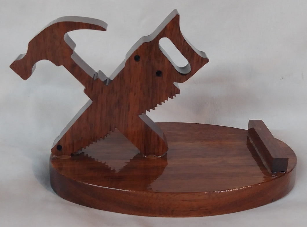Hammer/Saw Cell Phone Stand - Seal Woodworks 