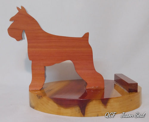 Schnauzer Cell Phone Stand - Seal Woodworks 